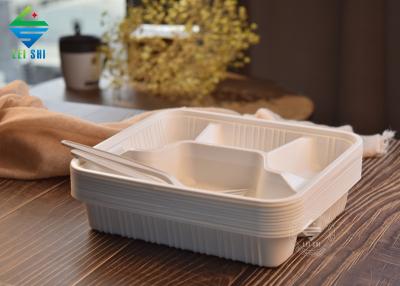 degradable four-compartment lunch box with no lid