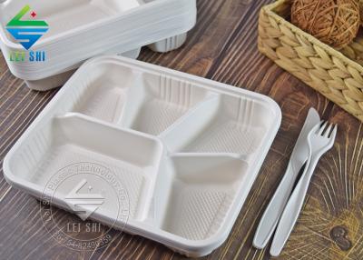 Bamboo Biodegradable degradable no lid five grid bento box