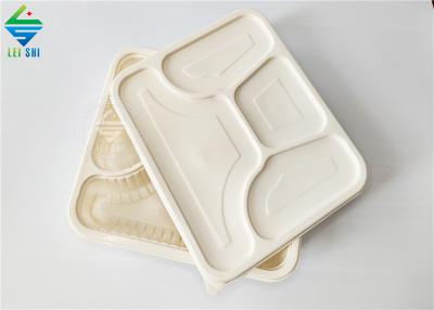 Bamboo biodegradable material compostable four-compartment lunch box takeout food container
